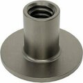 Bsc Preferred Steel Round-Base Weld Nut 1/4-20 Thread Size 3/4 Base Diameter 7/16 Barrel Height, 100PK 90596A029